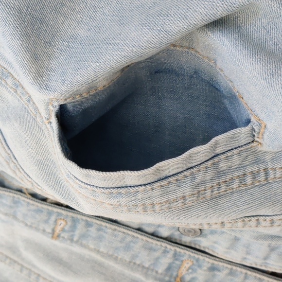 BLUENOTES boyfriend fit light blue embroidered denim jacket oversized XS - Picture 7 of 10